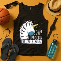I Want To Be A Unicorn But I'm A Zebra Funny Tank Top
