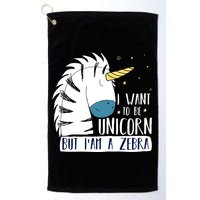 I Want To Be A Unicorn But I'm A Zebra Funny Golf Towel