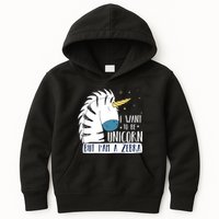 I Want To Be A Unicorn But I'm A Zebra Funny Kids Hoodie