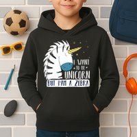 I Want To Be A Unicorn But I'm A Zebra Funny Kids Hoodie