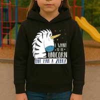 I Want To Be A Unicorn But I'm A Zebra Funny Kids Hoodie