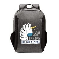 I Want To Be A Unicorn But I'm A Zebra Funny Vector Backpack