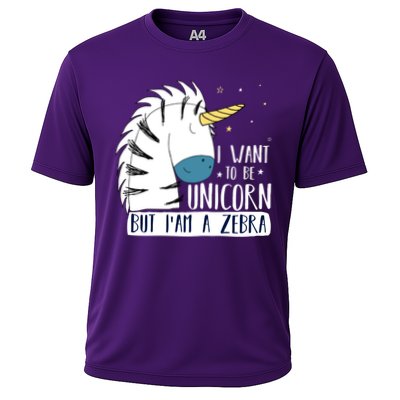 I Want To Be A Unicorn But I'm A Zebra Funny Performance Shirt