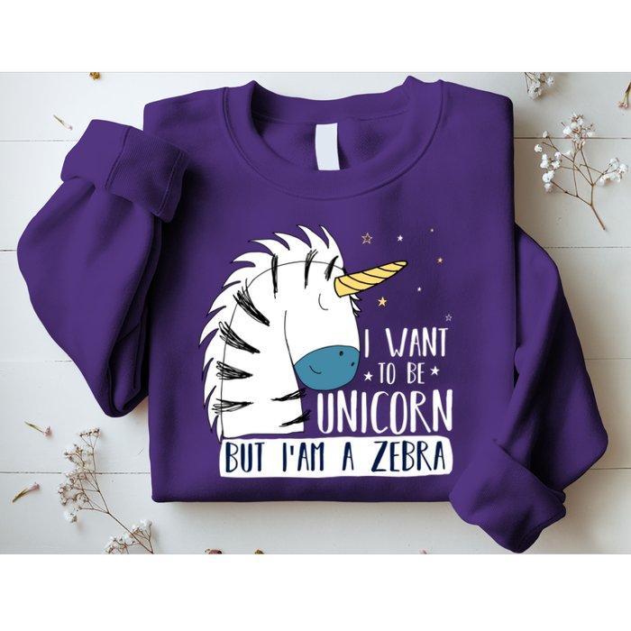 I Want To Be A Unicorn But I'm A Zebra Funny Sweatshirt