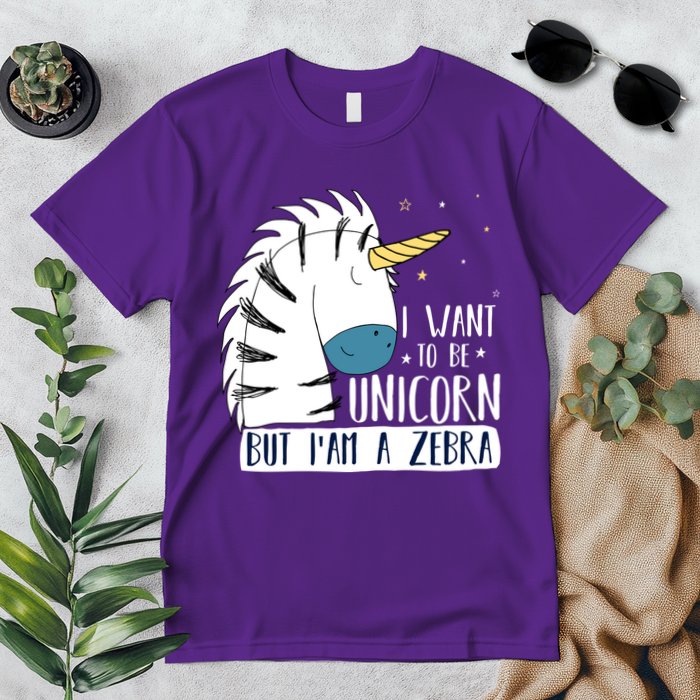 I Want To Be A Unicorn But I'm A Zebra Funny Premium T-Shirt