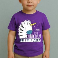 I Want To Be A Unicorn But I'm A Zebra Funny Toddler T-Shirt