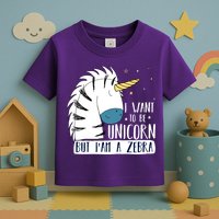 I Want To Be A Unicorn But I'm A Zebra Funny Toddler T-Shirt