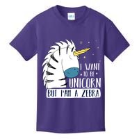 I Want To Be A Unicorn But I'm A Zebra Funny Kids T-Shirt