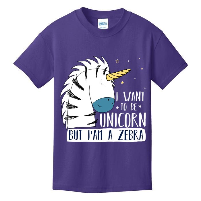 I Want To Be A Unicorn But I'm A Zebra Funny Kids T-Shirt