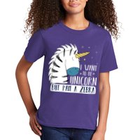 I Want To Be A Unicorn But I'm A Zebra Funny Kids T-Shirt