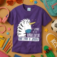 I Want To Be A Unicorn But I'm A Zebra Funny Kids T-Shirt