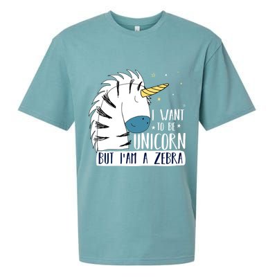 I Want To Be A Unicorn But I'm A Zebra Funny Sueded Cloud Jersey T-Shirt