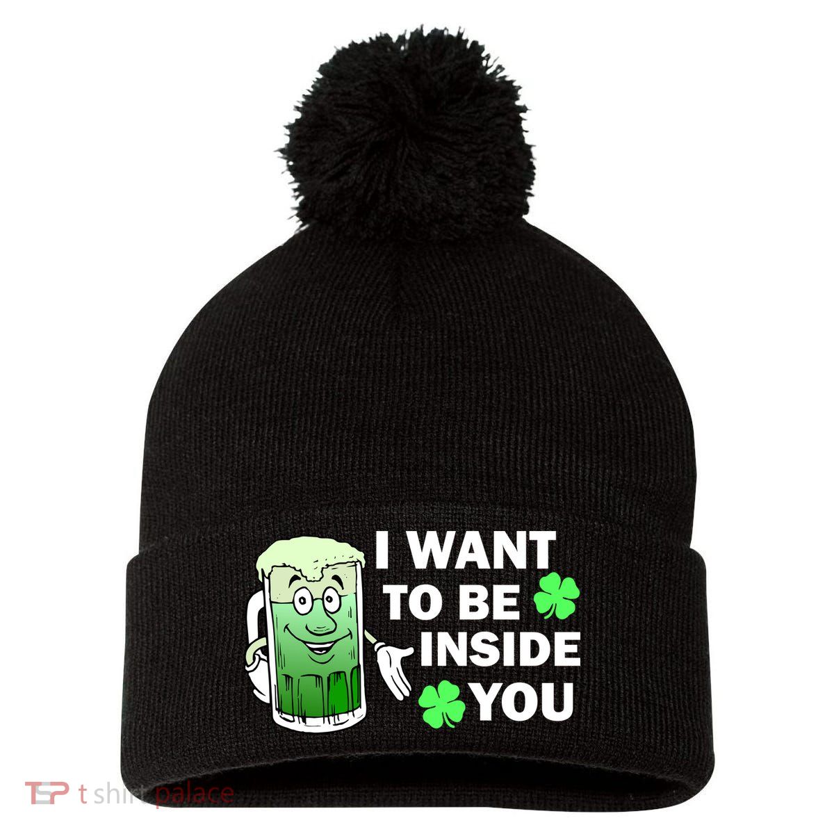 I Want To Be Inside You Beer Pom Pom 12in Knit Beanie