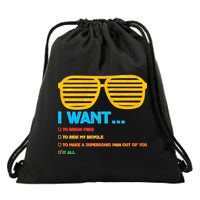 I Want To Break Free Ride Bicycle Want It All Drawstring Bag