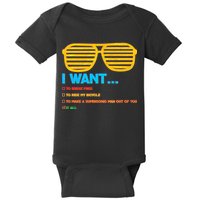 I Want To Break Free Ride Bicycle Want It All Baby Bodysuit