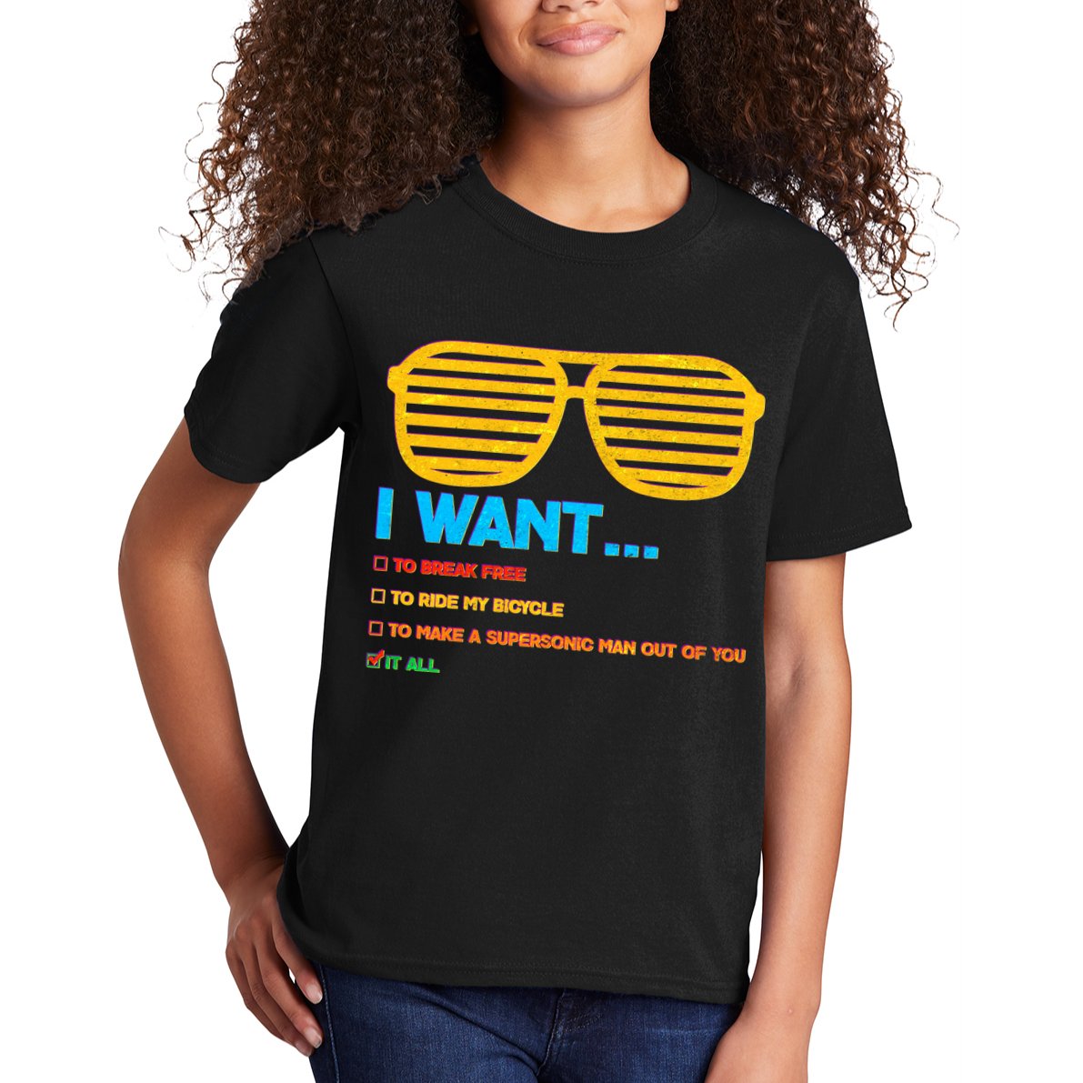I Want To Break Free Ride Bicycle Want It All Kids T-Shirt