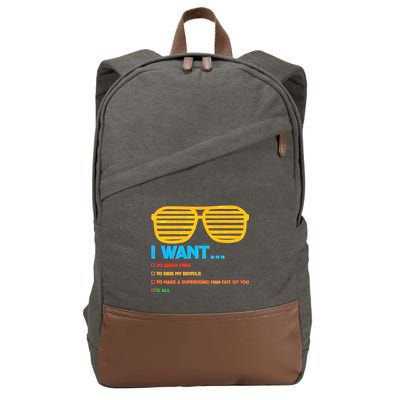 I Want To Break Free Ride Bicycle Want It All Cotton Canvas Backpack