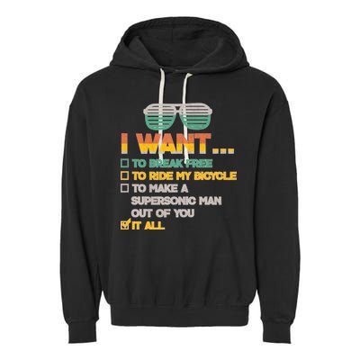 I Want To Break Free To Ride My Bicycle It All Sunglasses Garment-Dyed Fleece Hoodie