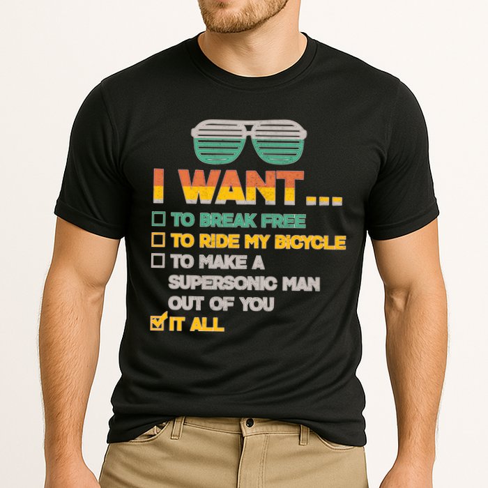 I Want To Break Free To Ride My Bicycle It All Sunglasses Performance Shirt