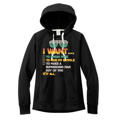 I Want To Break Free To Ride My Bicycle It All Sunglasses Women's Fleece Hoodie