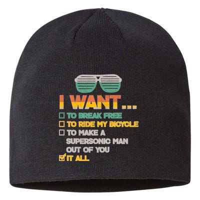 I Want To Break Free To Ride My Bicycle It All Sunglasses Sustainable Beanie