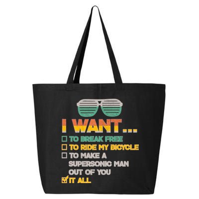 I Want To Break Free To Ride My Bicycle It All Sunglasses 25L Jumbo Tote