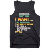 I Want To Break Free To Ride My Bicycle It All Sunglasses Tank Top