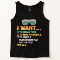 I Want To Break Free To Ride My Bicycle It All Sunglasses Tank Top