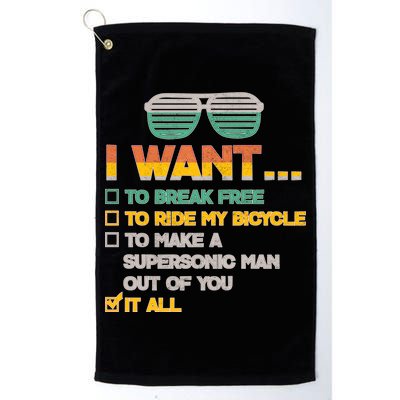 I Want To Break Free To Ride My Bicycle It All Sunglasses Golf Towel