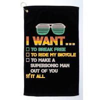 I Want To Break Free To Ride My Bicycle It All Sunglasses Golf Towel