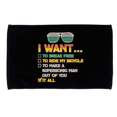 I Want To Break Free To Ride My Bicycle It All Sunglasses Microfiber Hand Towel