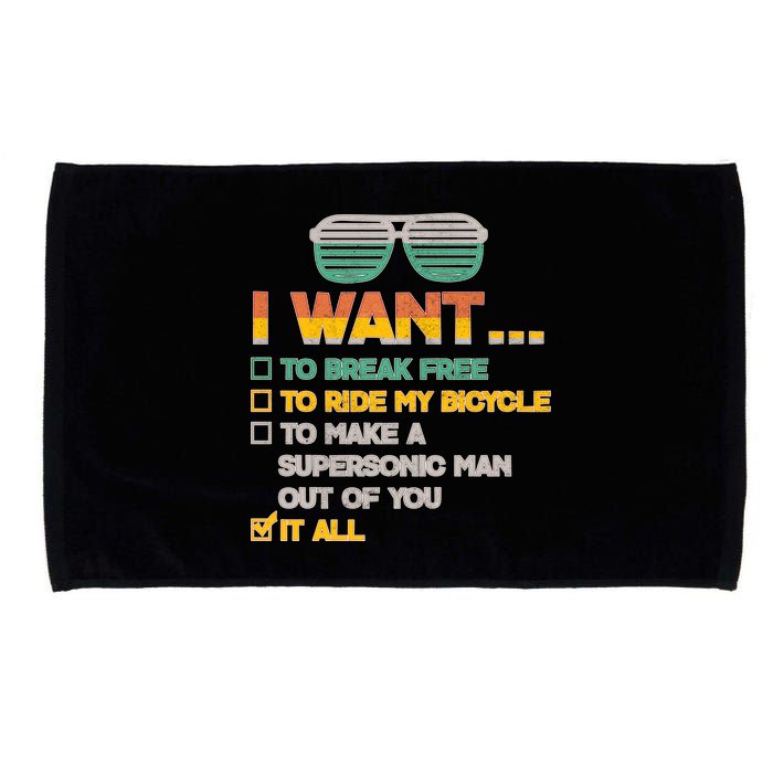 I Want To Break Free To Ride My Bicycle It All Sunglasses Microfiber Hand Towel