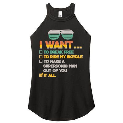 I Want To Break Free To Ride My Bicycle It All Sunglasses Women's Perfect Tri Rocker Tank