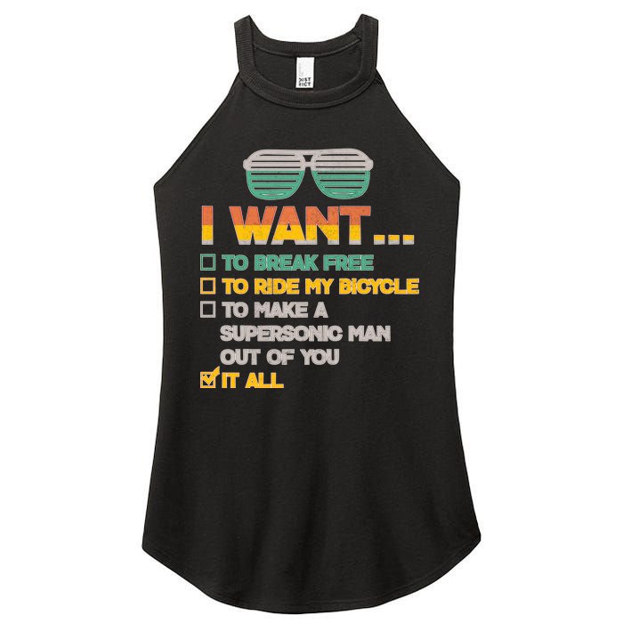 I Want To Break Free To Ride My Bicycle It All Sunglasses Women's Perfect Tri Rocker Tank