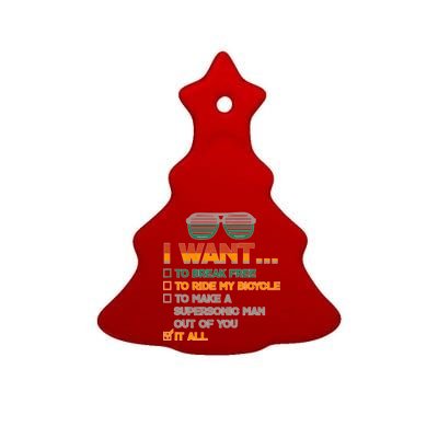 I Want To Break Free To Ride My Bicycle It All Sunglasses Ceramic Tree Ornament