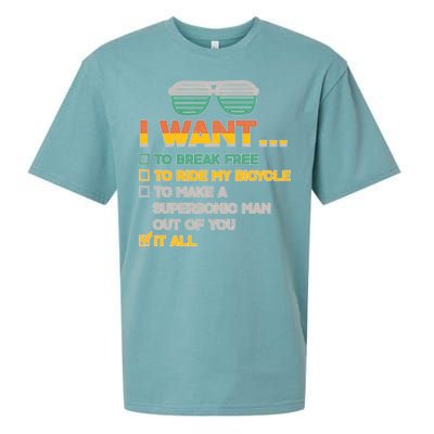 I Want To Break Free To Ride My Bicycle It All Sunglasses Sueded Cloud Jersey T-Shirt