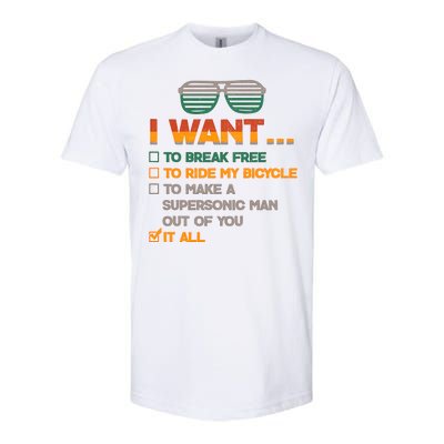 I Want To Break Free To Ride My Bicycle It All Sunglasses Softstyle CVC T-Shirt