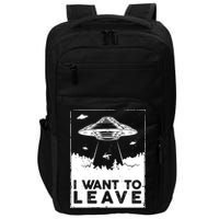 I Want To Leave UFO Alien Impact Tech Backpack