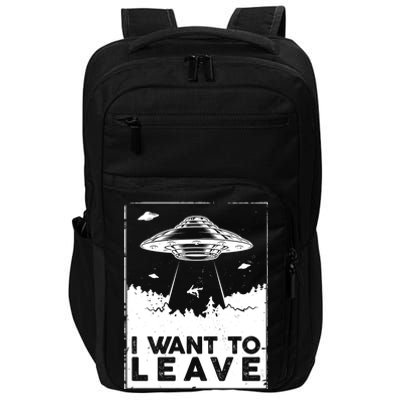 I Want To Leave UFO Alien Impact Tech Backpack