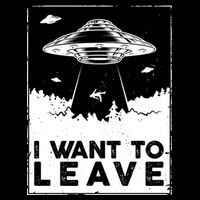 I Want To Leave UFO Alien Impact Tech Backpack