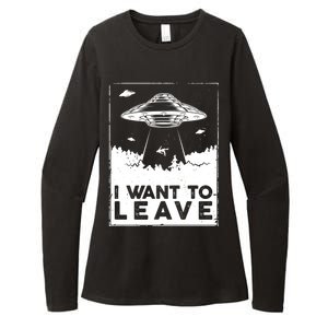 I Want To Leave UFO Alien Womens CVC Long Sleeve Shirt