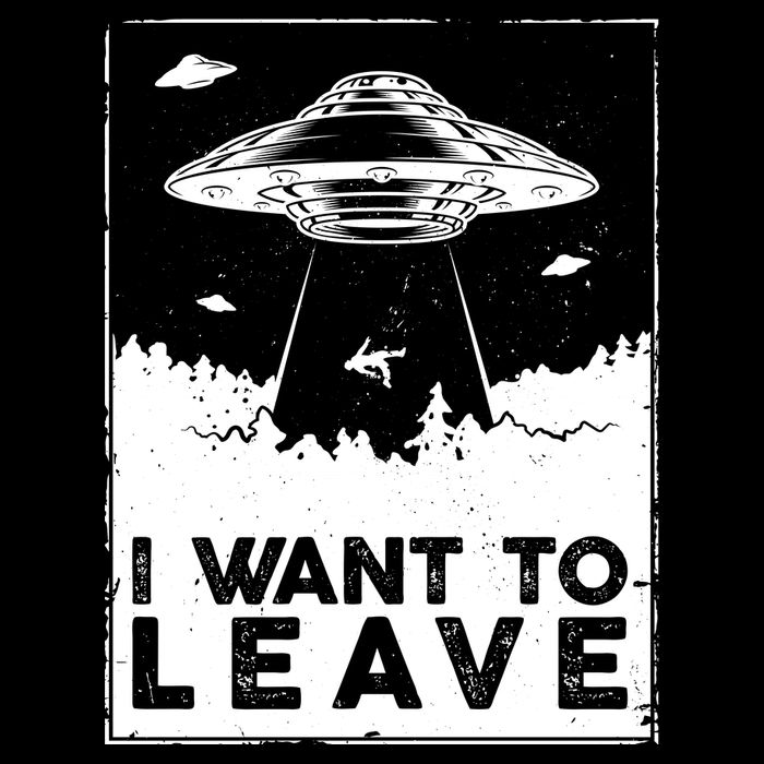 I Want To Leave UFO Alien Cropped Pullover Crew