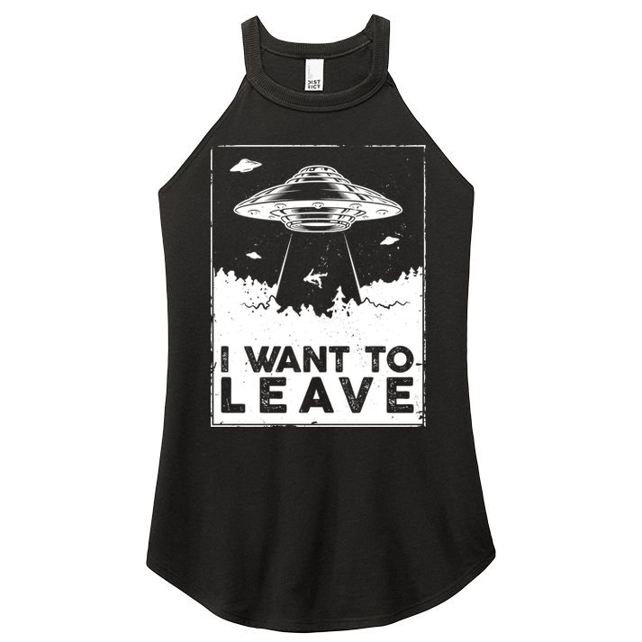 I Want To Leave UFO Alien Women's Perfect Tri Rocker Tank