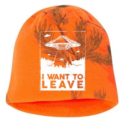 I Want To Leave UFO Alien Kati - Camo Knit Beanie