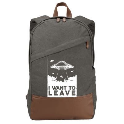 I Want To Leave UFO Alien Cotton Canvas Backpack