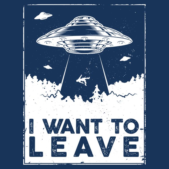 I Want To Leave UFO Alien Garment-Dyed Heavyweight T-Shirt