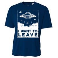 I Want To Leave UFO Alien Cooling Performance Crew T-Shirt