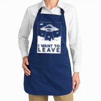 I Want To Leave UFO Alien Apron