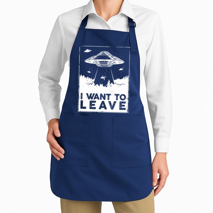 I Want To Leave UFO Alien Apron