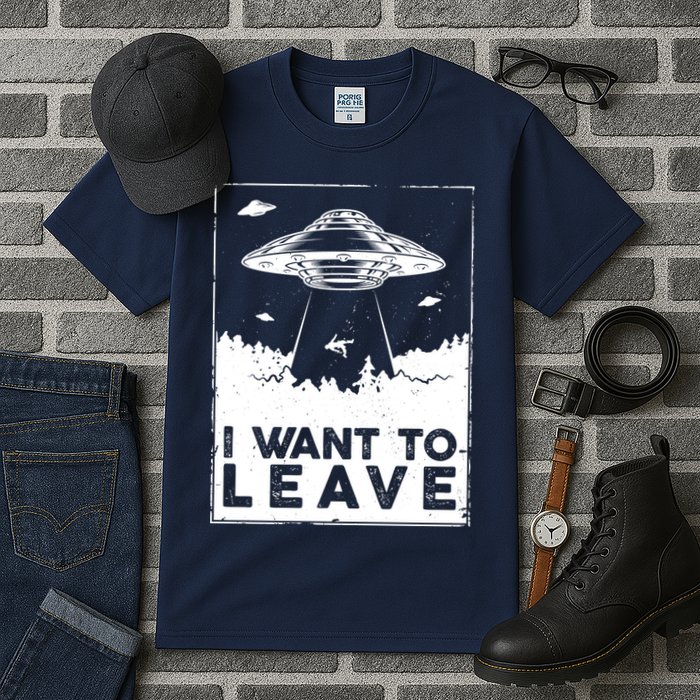 I Want To Leave UFO Alien Tall T-Shirt